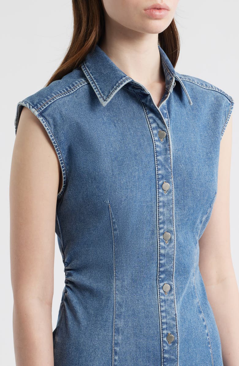 rag & bone Leah Airflex Denim Midi Shirtdress, Alternate, color, Fennie