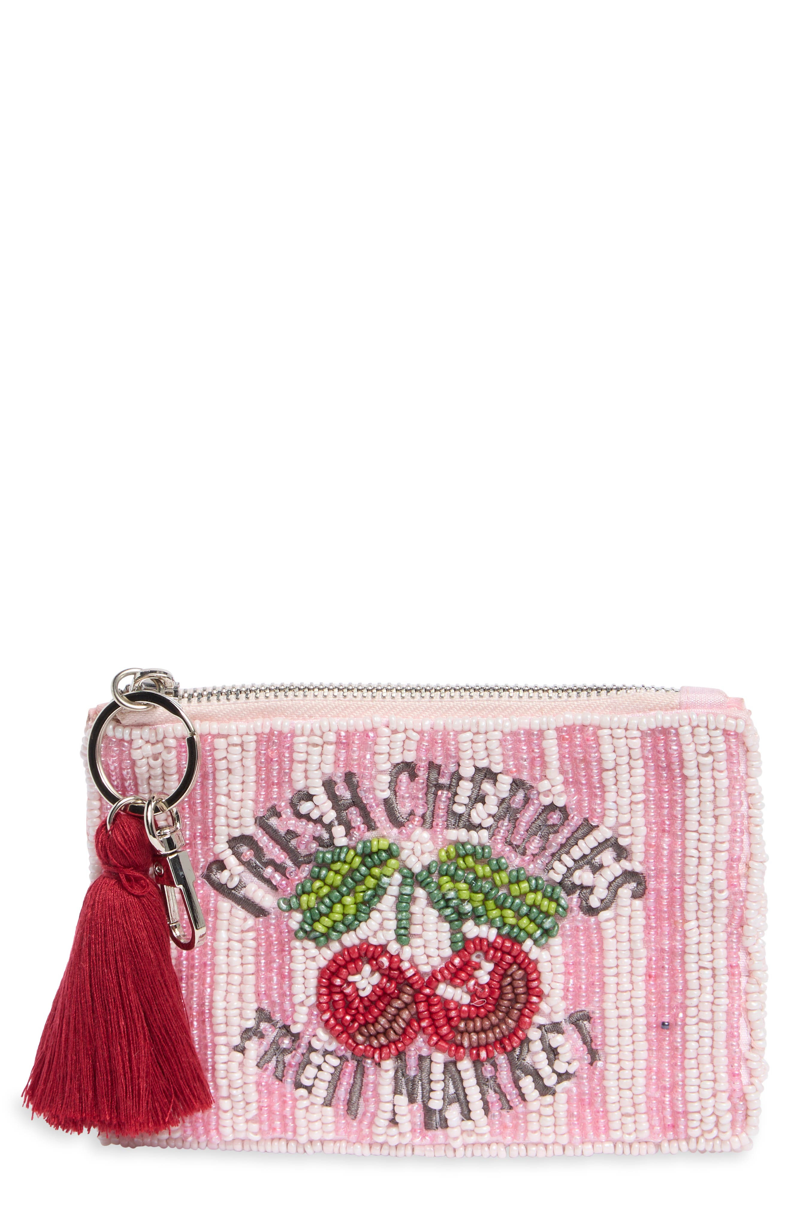 Collection XIIX Fresh Cherries Beaded Zip Pouch