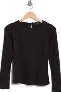 T Tahari Ponte Knit Peplum Top