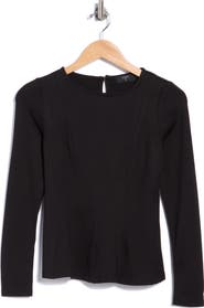 T Tahari Ponte Knit Peplum Top