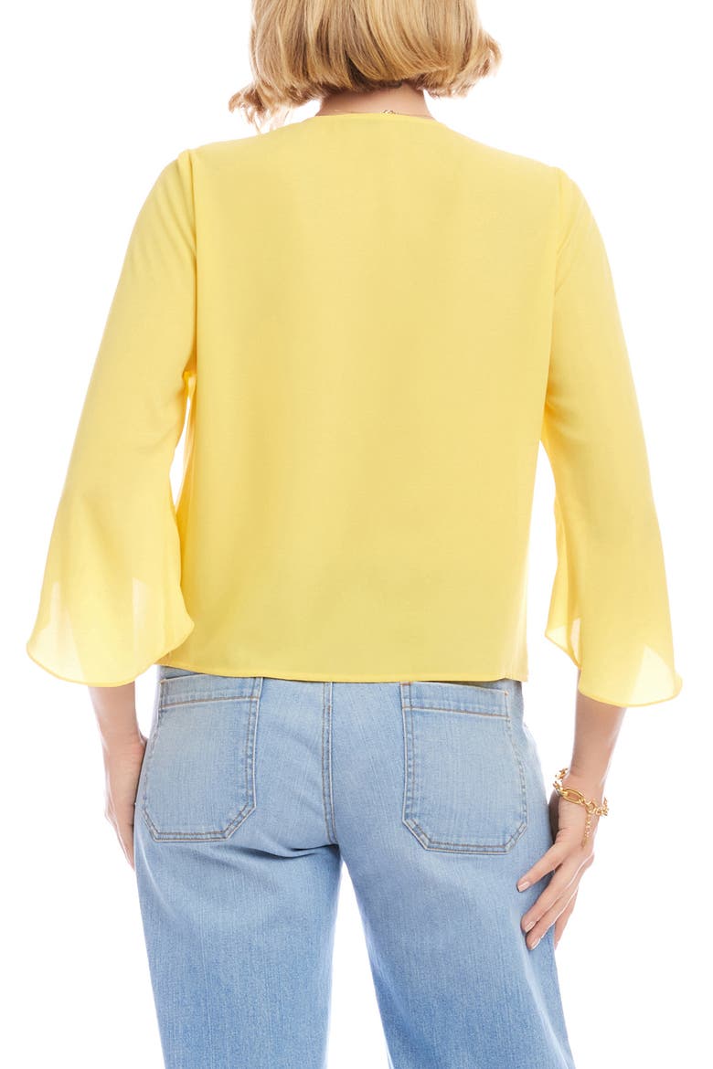 Drape Crossover Crepe Top, Alternate, color, LEMON