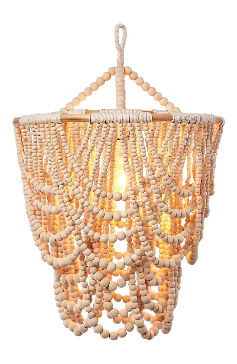 The Artisan & Company Natural Wood Beaded 30 in. Chandelier, Main, color, Natural