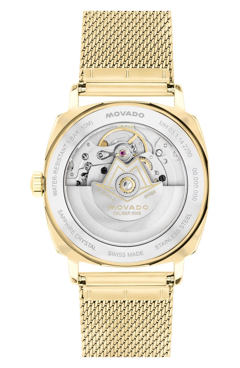 Movado Kingmatic Automatic Mesh Strap Watch, 35mm, Alternate, color, 