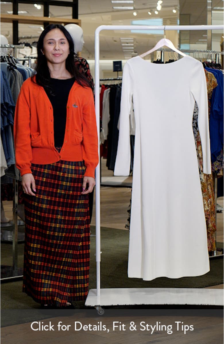 Open Back Long Sleeve Midi Sweater Dress, sales video thumbnail