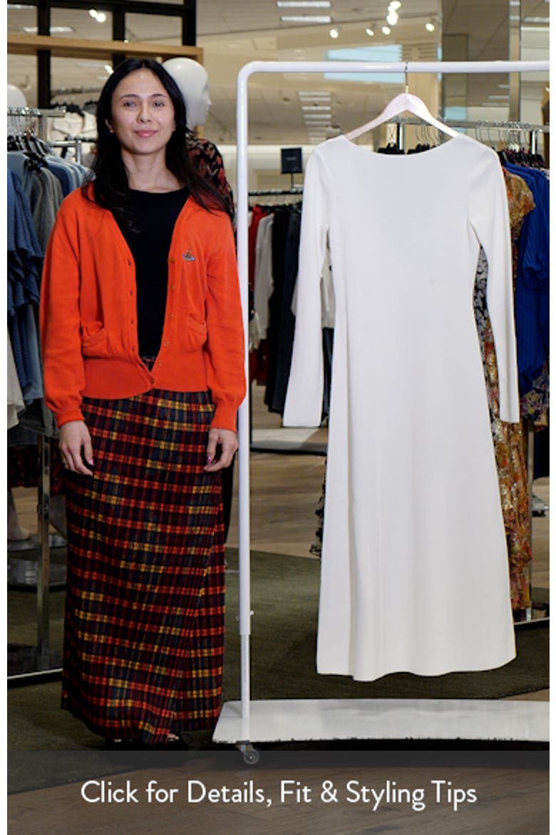 Open Back Long Sleeve Midi Sweater Dress video
