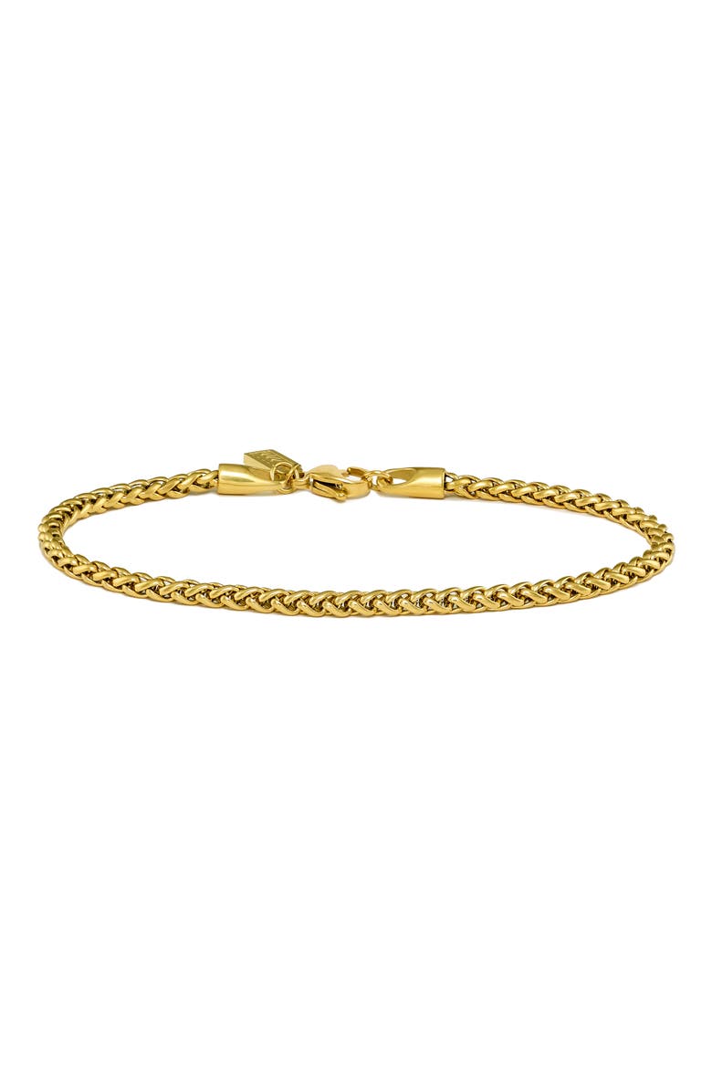 Men's Wheat Chain Bracelet, Main, color, GOLD