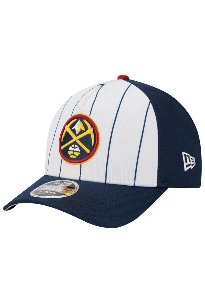 Men's New Era  White/Navy Denver Nuggets 2025 NBA Tip Off M-Crown A-Frame 9FORTY Adjustable Hat, Alternate, color, White