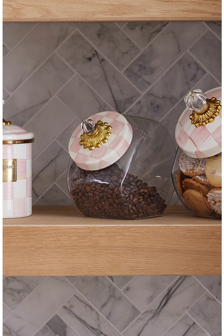 Cookie Jar with Rosy Check Enamel Lid, Alternate, color, ROSY