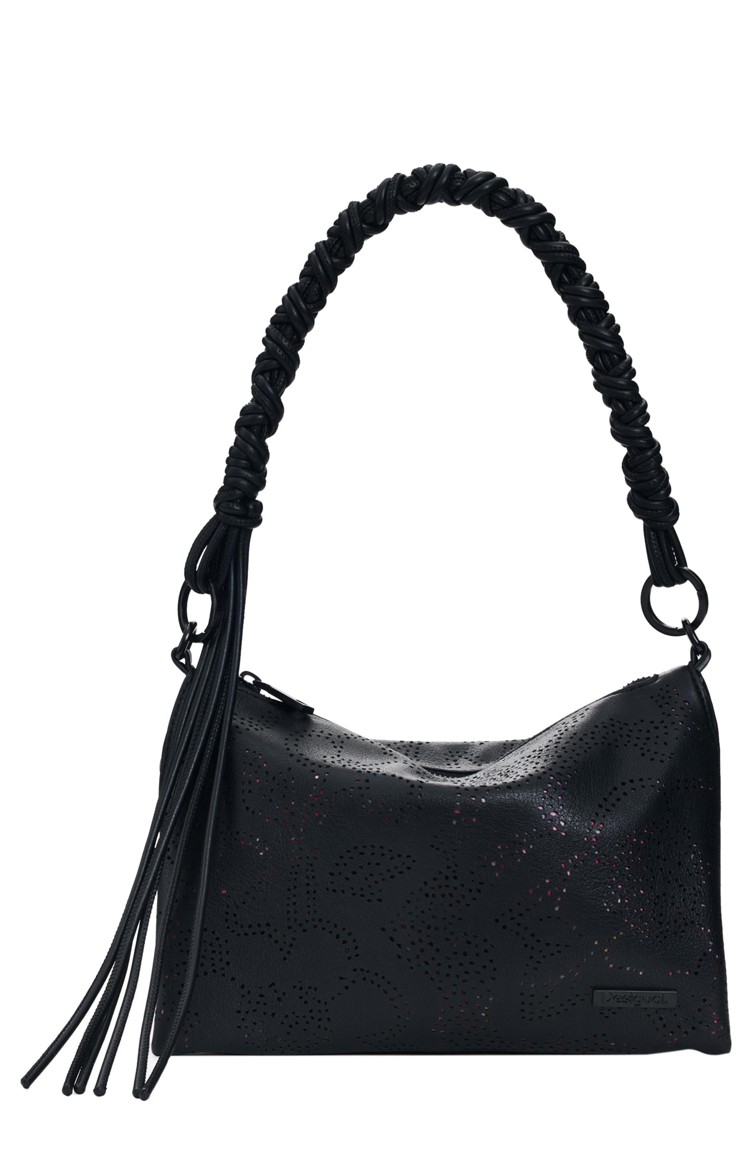 Desigual Floral Crossbody Bag, Main, color, Black