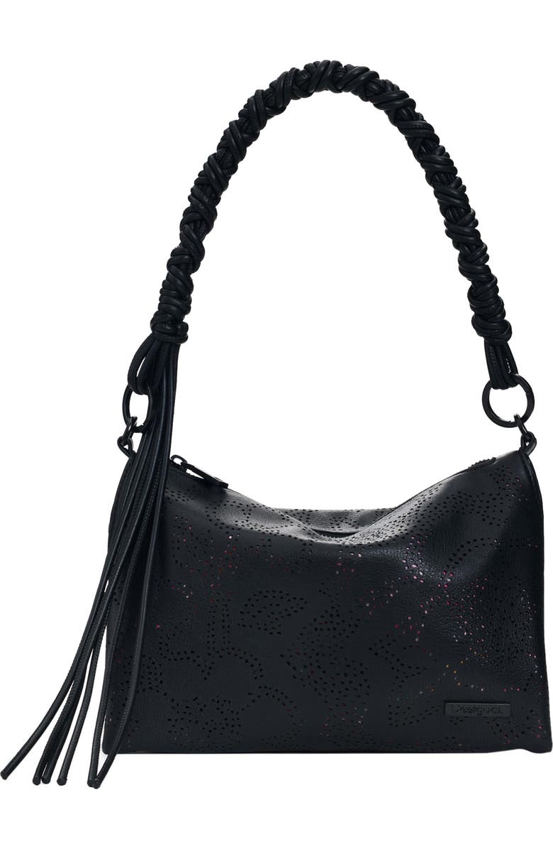 Desigual Floral Crossbody Bag, Main, color, Black