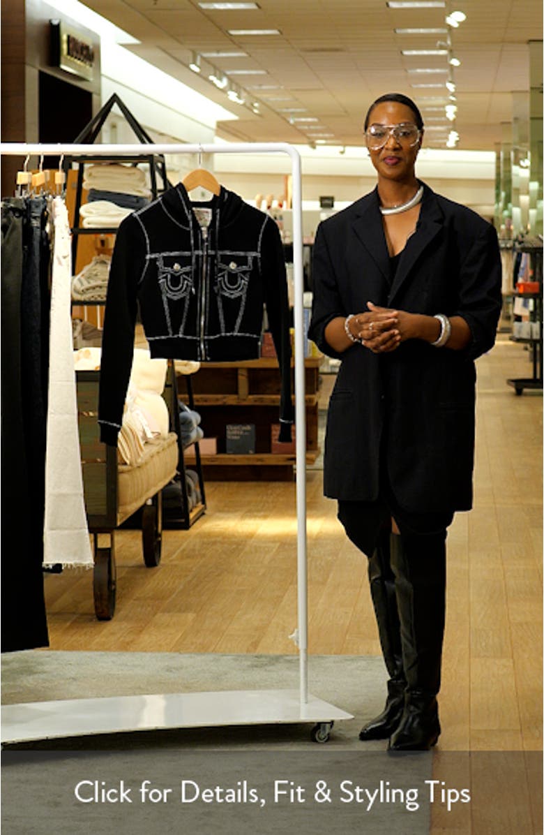 Big T Embroidered Shrunken Zip Hoodie, sales video thumbnail