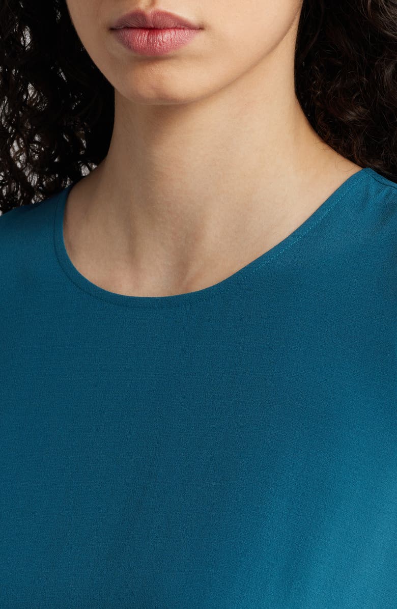 Eileen Fisher Textured Sleeveless Silk Shell, Alternate, color, Harbr