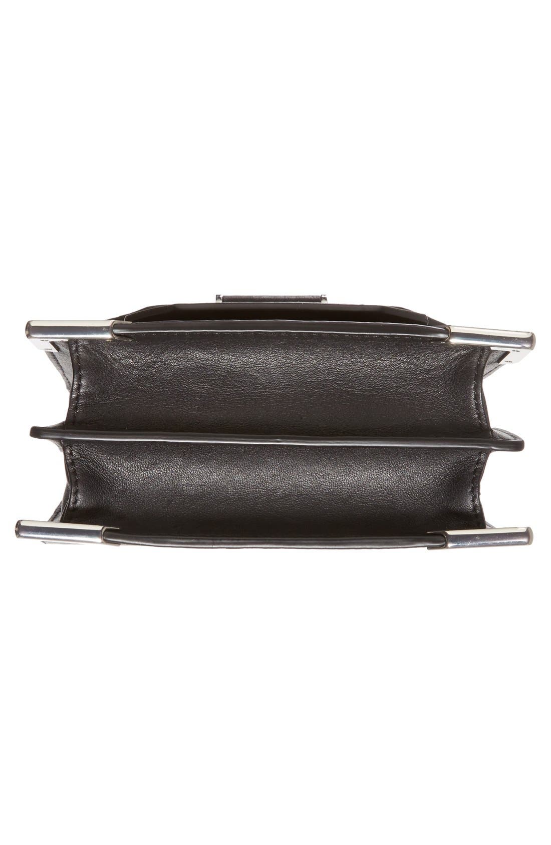 'Mini Rubie' Crossbody Satchel, Alternate, color, BLACK/ SHINY NICKEL