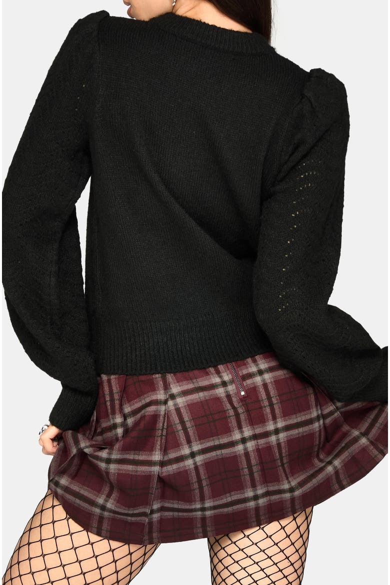Ember Moth Knit Sweater, Alternate, color, Black