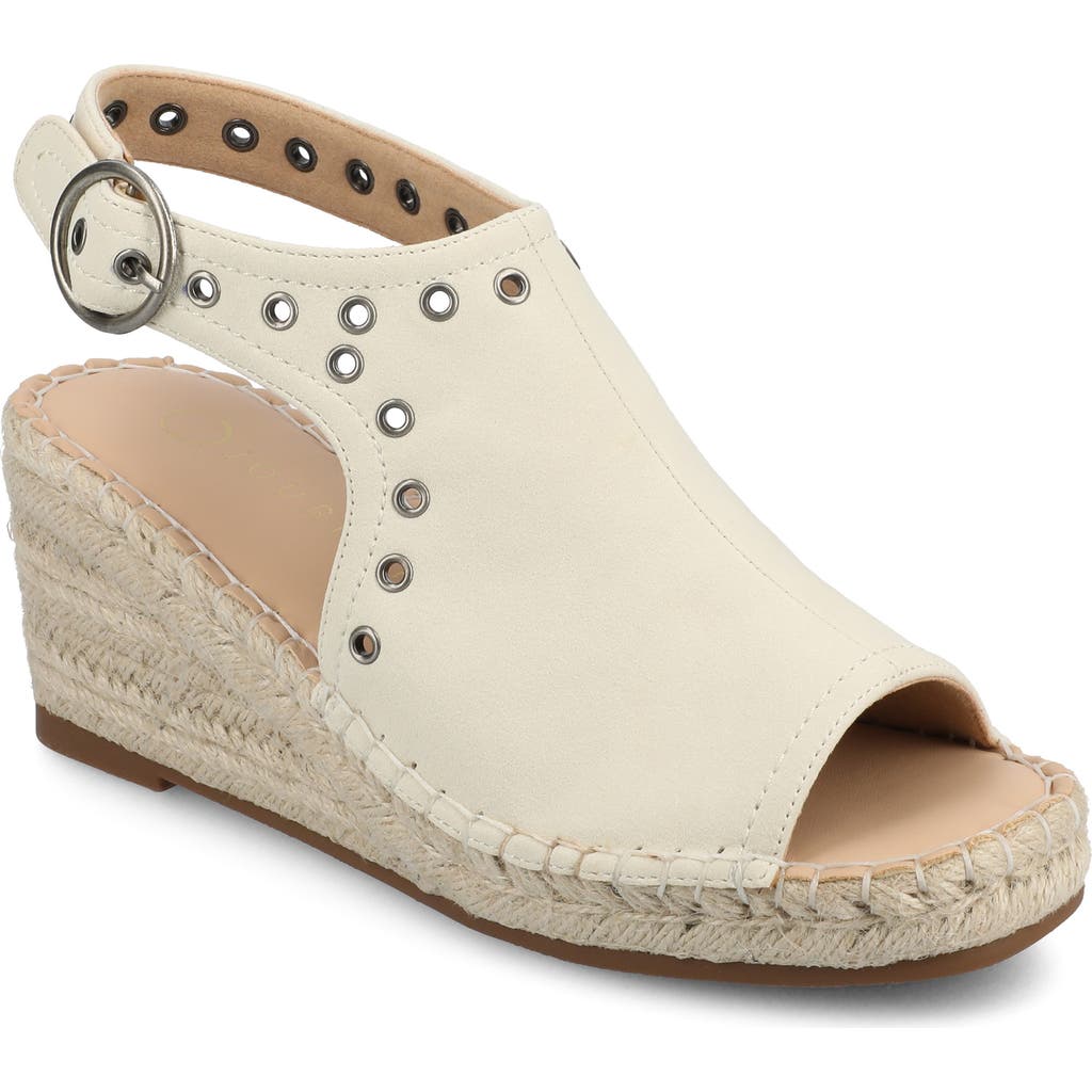 Shop Journee Collection Crisie Espadrille Wedge Sandal In White Crisie
