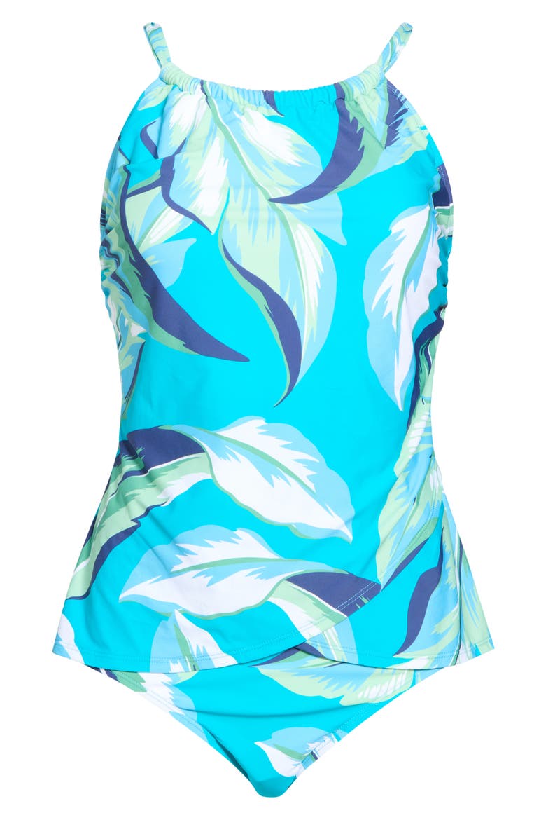 Audrey High Neck Mio Two-Piece Swimsuit, Alternate, color, JUNGLE FOLIAGE