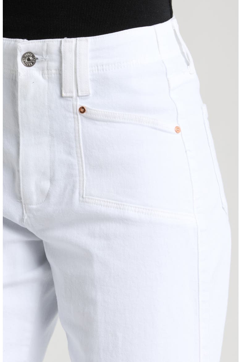 Anessa High Waist Raw Hem Crop Wide Leg Jeans, Alternate, color, CRSP WHT