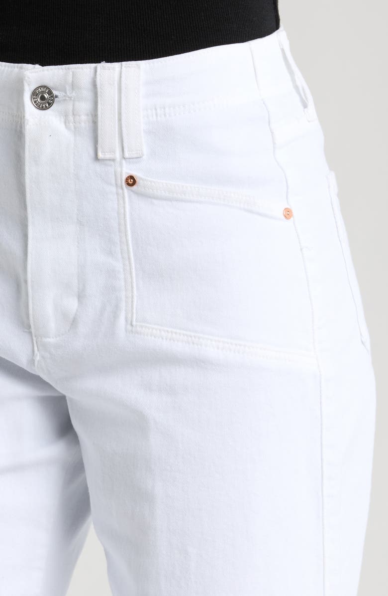 PAIGE Anessa High Waist Raw Hem Crop Wide Leg Jeans, Alternate, color, Crsp Wht