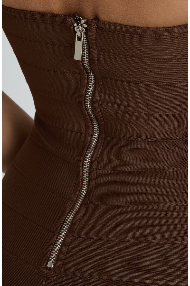 Justina Sleeveless Bandage Minidress, Alternate, color, BROWN