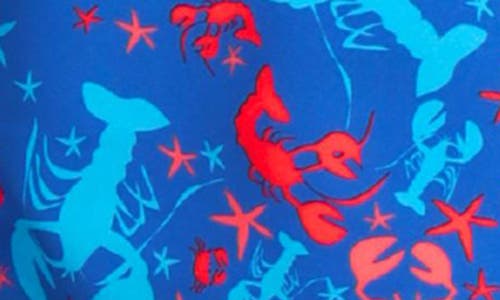 Tailorbyrd Lobster Print Swim Trunks In Multi