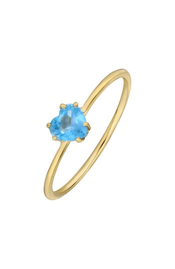 Bony Levy 14k Gold Heart Stone Ring In Blue