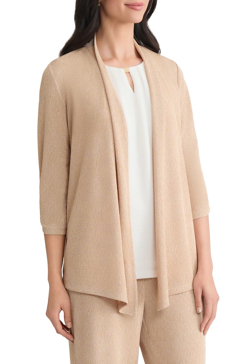 KASPER Cozy Three-Quarter Sleeve Cardigan, Alternate, color, 