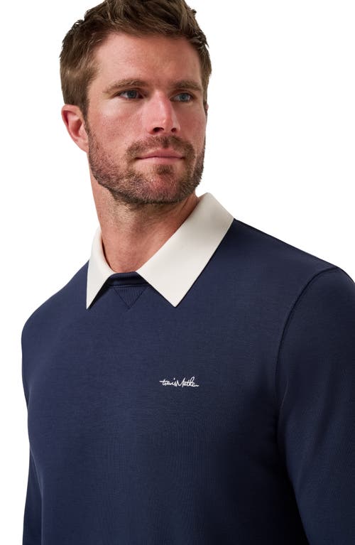Travismathew Amenities Collared Sweatshirt In Blue