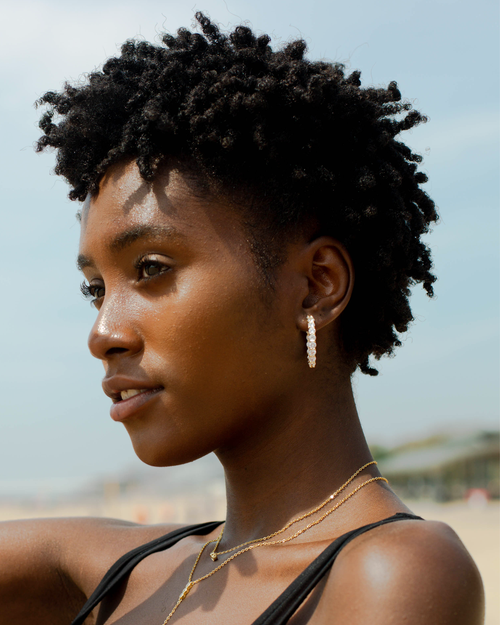 Ben Oni Inside Out Cz Hoop Earrings In Gold