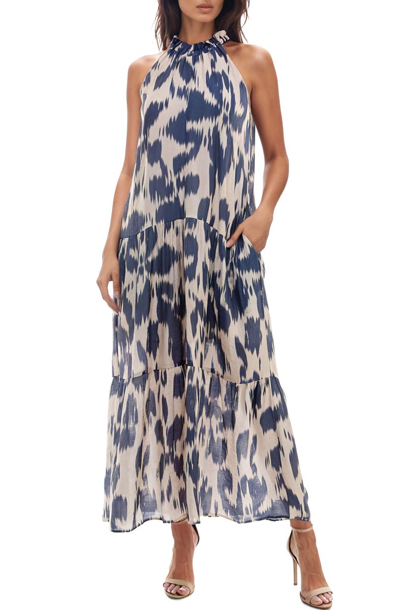 Socialite Abstract Print Sleeveless Maxi Dress, Main, color,