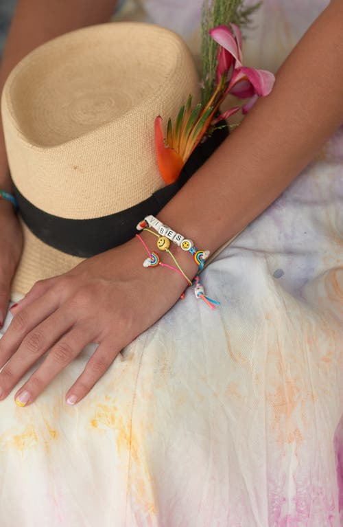 Venessa Arizaga Rainbow Smile Bracelet Set In Multi