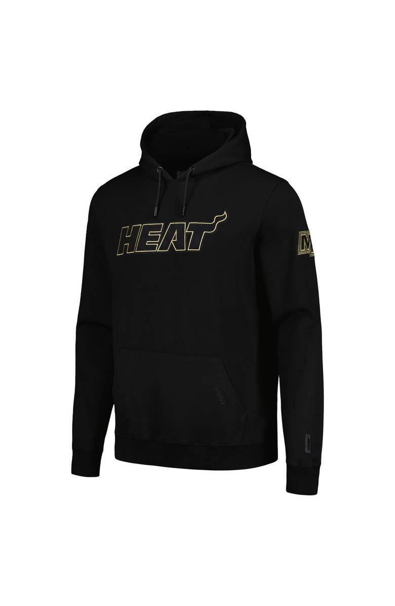 PRO STANDARD Men's Pro Standard Miami Heat Black & Gold Pullover Hoodie, Alternate, color,