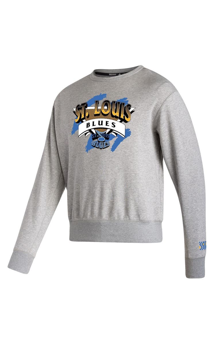 adidas Men's adidas Gray St. Louis Blues Reverse Retro 2.0 Vintage Pullover Sweatshirt, Alternate, color, 