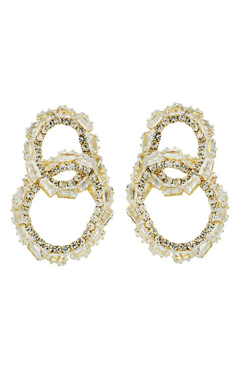 Crystal Link Drop Earrings