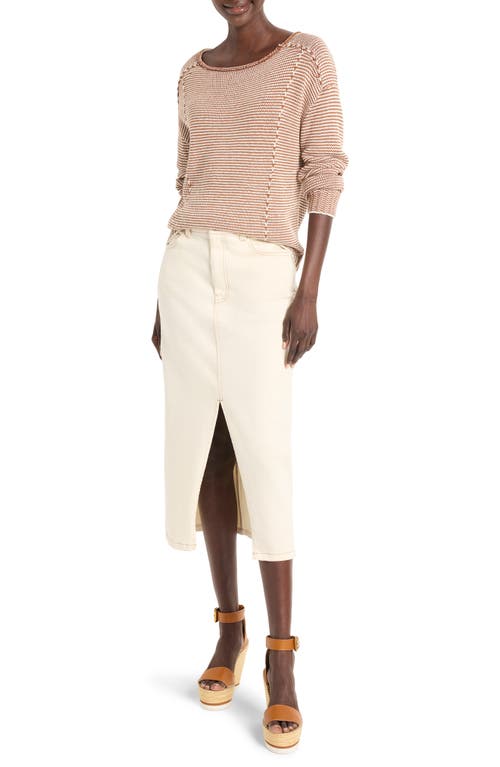 Nic + Zoe Nic+zoe Front Slit Denim Midi Skirt In Canvas
