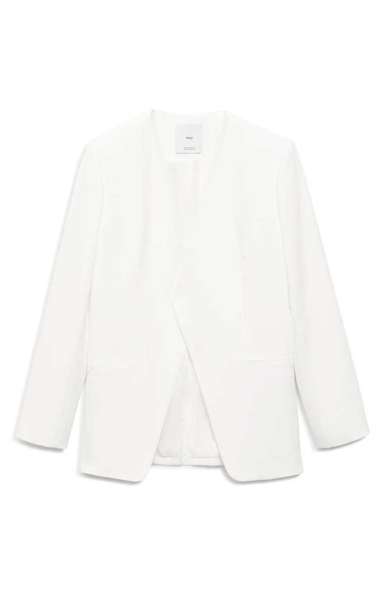 MANGO Double Breasted Suit Jacket, Main, color, White