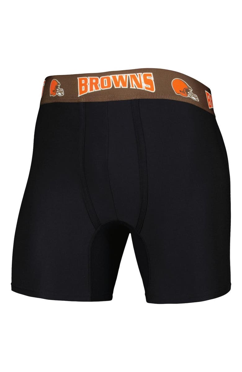 CONCEPTS SPORT Men's Concepts Sport Black/Brown Cleveland Browns 2-Pack Boxer Briefs Set, Alternate, color, Black