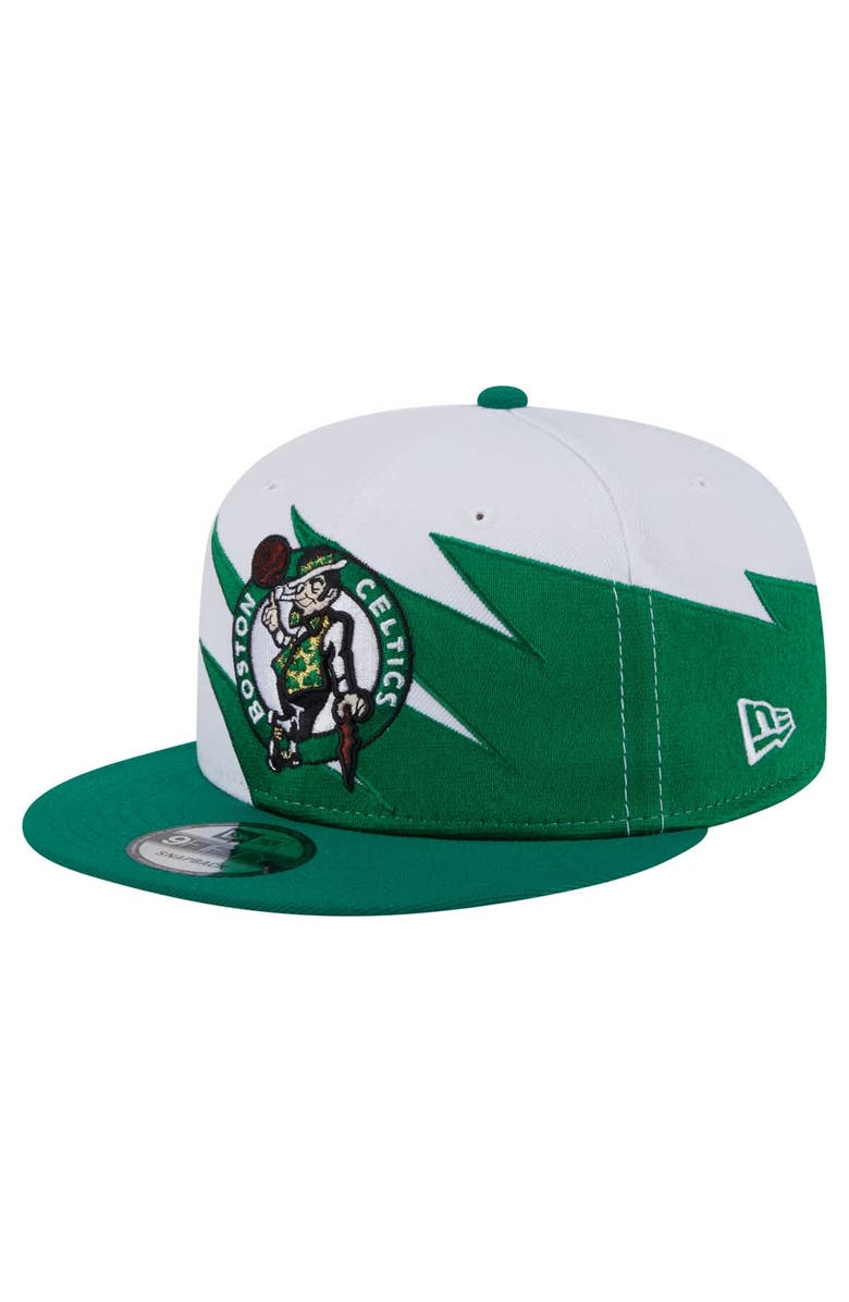 New Era Youth New Era White Boston Celtics Jagged 9FIFTY Snapback Hat, Main, color, 