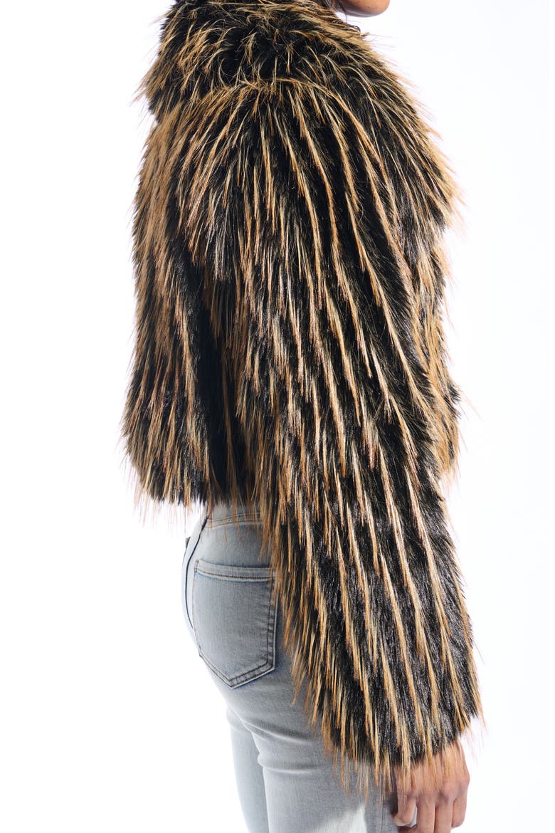 Saoirse Faux Fur Coat, Alternate, color, BROWN BLACK