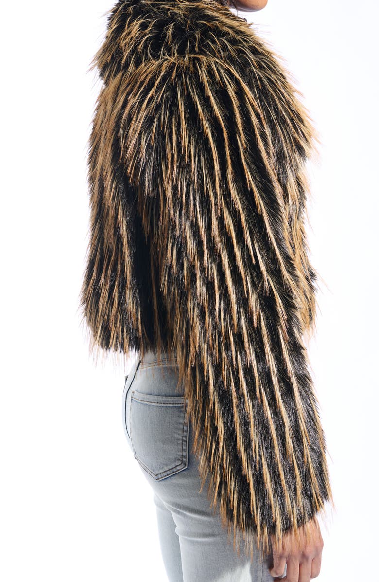 AZALEA WANG Saoirse Faux Fur Coat, Alternate, color, Brown Black