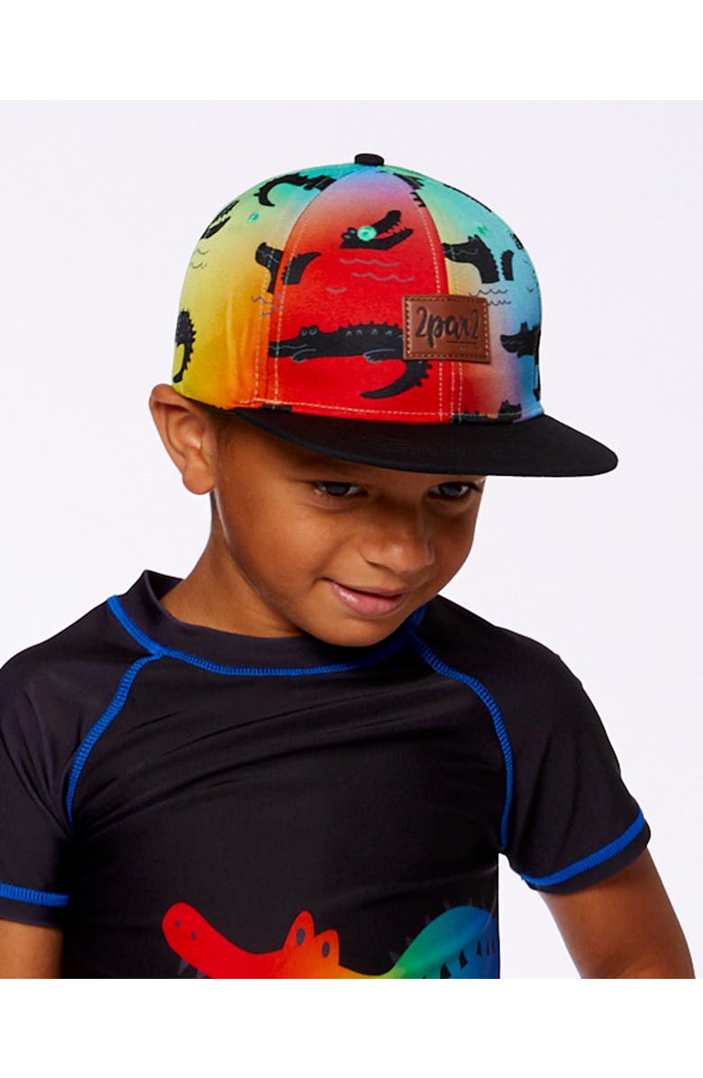 Deux par Deux Baby Boy's Printed Cap Black And Multicolored Crocodiles, Alternate, color, Black And Multicolored