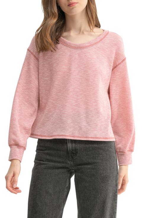 Contrast Stitch Long Sleeve Knit Top