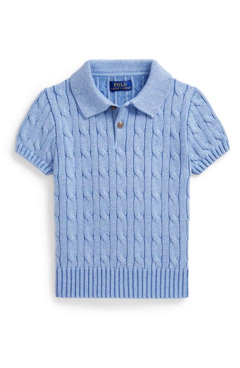 Kids' Cabled Cotton Polo Sweater (Toddler & Little Kid)