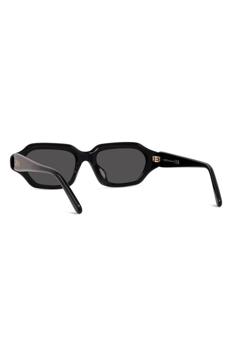 Loewe Slim 51mm Rectangular Sunglasses, Alternate, color, Shiny Black / Smoke