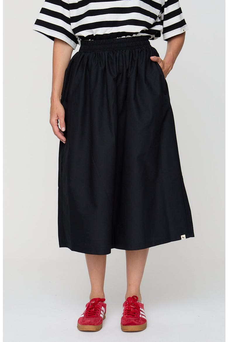 Organic Cotton Joyce Midi Skirt, Main, color, black