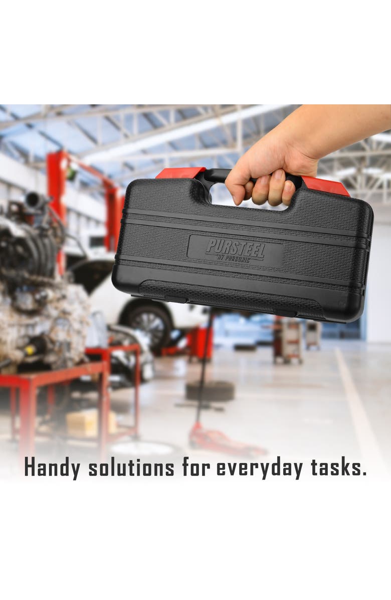 PURSONIC UltraBright Flashlight + Handy Solutions 39-Piece Household Tool Kit Bundle, Alternate, color, Black