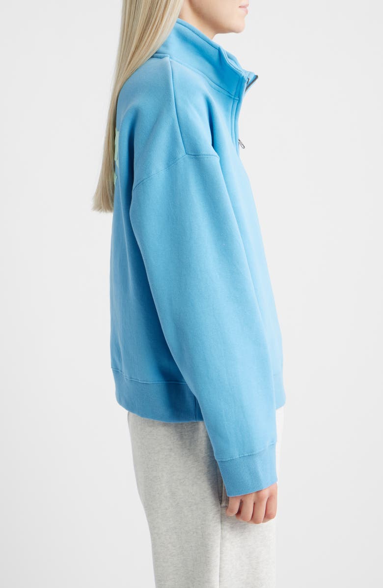 Rip Curl Surf Puff Logo Quarter Zip Sweatshirt, Alternate, color, Azure Blue