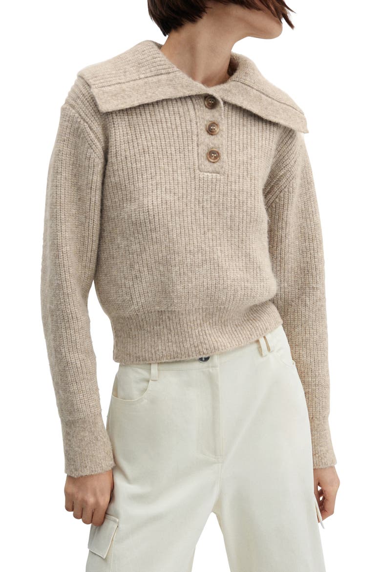 Wide Collar Sweater, Main, color, SAND