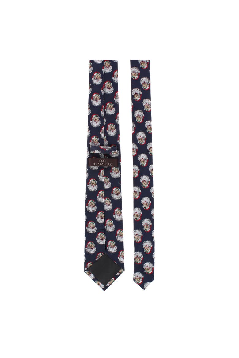 Vintage Cherrio Santa Novelty Silk Necktie, Alternate, color, Navy Blue