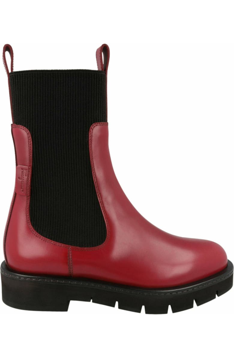 FERRAGAMO Rook Leather Chelsea Boot, Alternate, color, Red