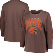 '47 Women's '47 Brown Cleveland Browns Plus Size Honey Cat SOA Long Sleeve T-Shirt